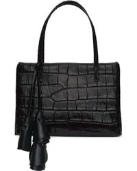 Magda Butrym - Cabas Barbara À Effet Peau De Crocodile Et Pendentif Floral - Lyst