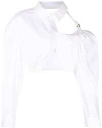 Jacquemus - La Chemise Galliga Cut Out-detail Cropped Shirt - Lyst