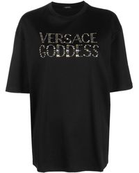 Versace - T-shirt à imprimé Goddess - Lyst