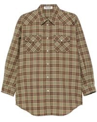 Miu Miu - Geruit Wollen Blouse - Lyst