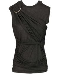 DURAZZI MILANO - Gedrapeerde Top Met Ringdetail - Lyst