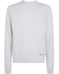 A.P.C. - Logo-Embroidered Wool Sweater - Lyst
