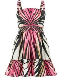 Roberto Cavalli - Ray Of-Print Tiered Dress - Lyst
