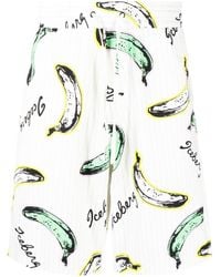 Iceberg - Banana-pint Cotton Bermuda Shorts - Lyst