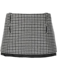 Miu Miu - Mini-Rok Met Pied-De-Poule Print - Lyst