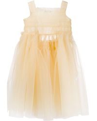 Molly Goddard Jurk Met Geplooid Detail - Geel