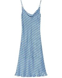 Dries Van Noten - Cowl-Neck Striped Slip Dress - Lyst