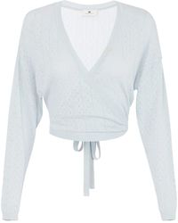 Elisabetta Franchi - Rear-Tie Knitted Top - Lyst