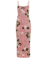 Rachel Gilbert - Robe Mi-Longue Francesca À Fleurs 3D Et Sequins - Lyst