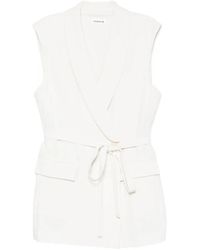P.A.R.O.S.H. - Belted Sleeveless Gilet - Lyst