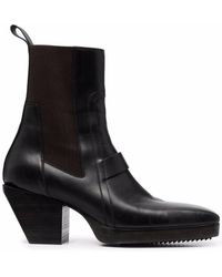 Rick Owens - Square-toe Leather Boots - Lyst