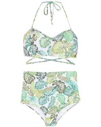 Amir Slama - Palm Leaf Print High-Rise Bikini - Lyst
