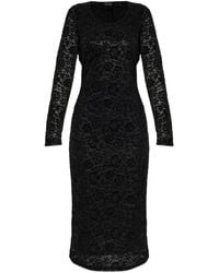 Versace Jeans Couture - Midi-Jurk Met Lange Mouwen En Kant - Lyst