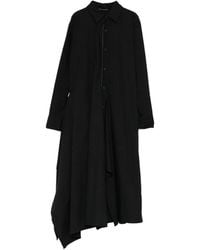 Yohji Yamamoto - Cotton Broad Draped Shirt Dress - Lyst