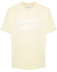 Maison Kitsuné - Handwriting-Print Cotton T-Shirt - Lyst