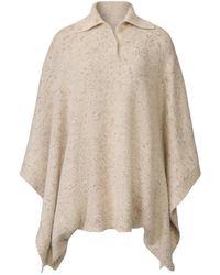 Fabiana Filippi - Flecked-Knit Button-Collar Cape - Lyst