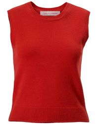 Carolina Herrera - Ribbed-Trim Knit Tank Top - Lyst