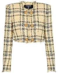 Balmain - Tweed-Jacke mit Knöpfen - Lyst