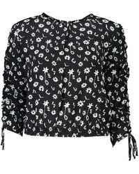 Desigual - Floral-Print Ruched Blouse - Lyst