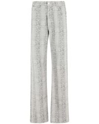FEDERICA TOSI - Snakeskin Straight Jeans - Lyst
