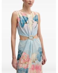 GAUDI - Floral-Print Cut-Out Midi Dress - Lyst