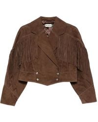 RIXO London - Darragh Fringed Cropped Jacket - Lyst