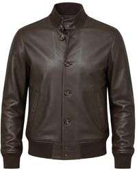 KIRED - Lederjacke Mit Gerippten Bündchen - Lyst