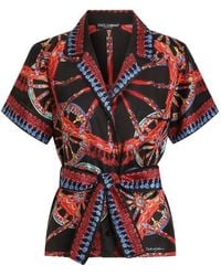 Dolce & Gabbana - Carretto-Print Silk Twill Vanity Shirt - Lyst