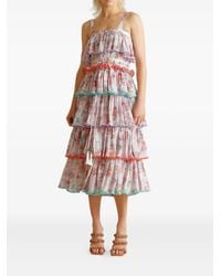 Ixiah - Floret Ruffled Floral-Print Midi Dress - Lyst