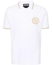 Versace Jeans Couture - Logo-Embroidered Cotton Polo Shirt - Lyst