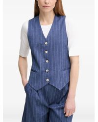 La Petite Francaise - Gwen Pinstripe Button Waistcoat - Lyst