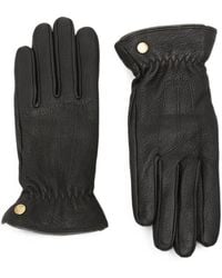 Barbour - Fleece-Trimmed Leather Gloves - Lyst