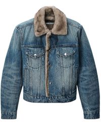 Alexander Wang - Faux Fur Lined Denim Jacket - Lyst