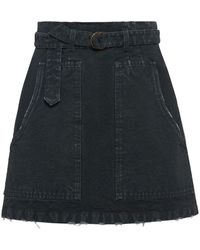 Prada - A-line Denim Miniskirt - Lyst