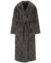 Urbancode - Belted Faux-Fur Coat - Lyst