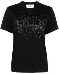 Sonia Rykiel - Beaded-Logo Cotton T-Shirt - Lyst