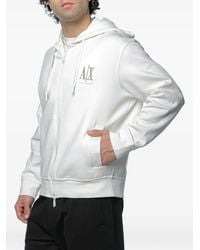 ARMANI EXCHANGE - Logo-Print Zip-Up Hoodie - Lyst