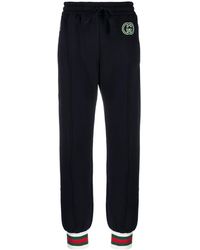Gucci - Logo-embroidered Web-stripe Track Pants - Lyst