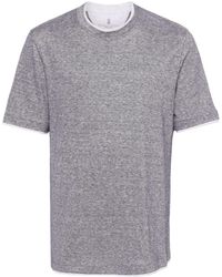 Brunello Cucinelli - Jersey-T-Shirt mit meliertem Effekt - Lyst