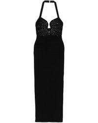 Hervé Léger - Reina Gown Embellished Halter-Neck Midi Dress - Lyst