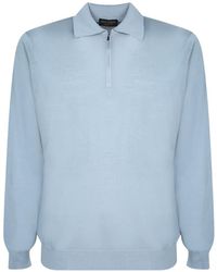 Dell'Oglio - Quarter-Zip Knitted Polo Shirt - Lyst