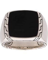 John Hardy Classic Chain Jade Signet Ring - Metallic