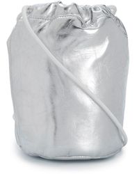MM6 by Maison Martin Margiela Silver Drawstring Bucket Bag - Grey