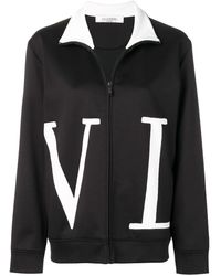 Valentino Vltn Zip-up Sweatshirt - Black