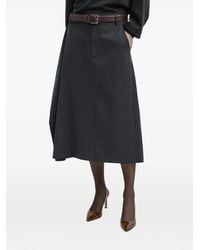 Tibi - Falda Midi Con Efecto Cruzado Y Botón - Lyst