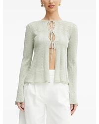 Twinset - Tie-Front Eyelet Cardigan - Lyst