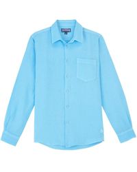 Vilebrequin - Logo-Embroidered Linen Shirt - Lyst