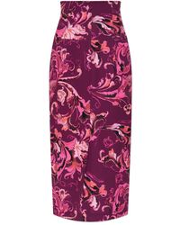 Versace Jeans Couture - Gonna Midi A Fiori - Lyst
