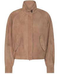 Brunello Cucinelli - Chaqueta bómber con cremallera - Lyst
