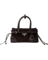 Prada - Bonnie Small Corduroy And Leather Handbag - Lyst